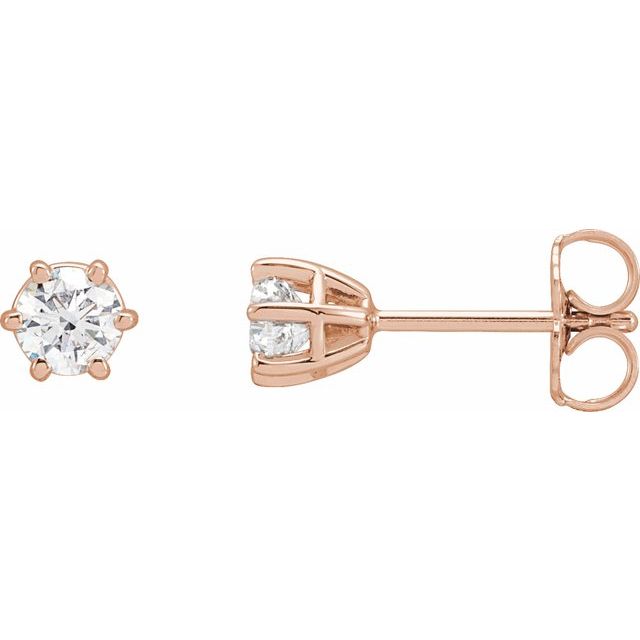 14K Rose 1/2 CTW Lab-Grown Diamond Earrings