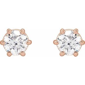 14K Rose 1/2 CTW Lab-Grown Diamond Earrings