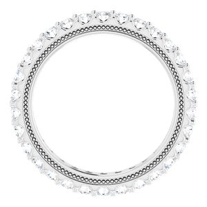 14K White 9/10 CTW Lab-Grown Diamond Eternity Band Size 5.5