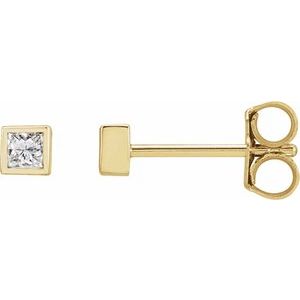 14K Yellow 1/8 CTW Lab-Grown Diamond Bezel-Set Earrings