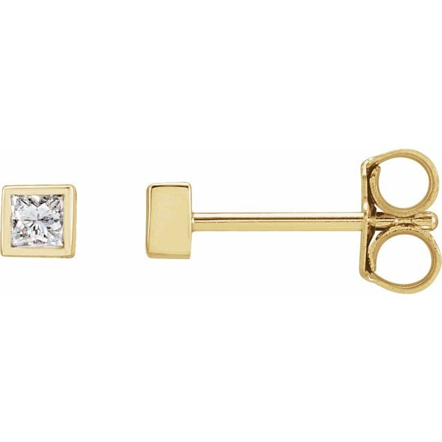 14K Yellow 1/6 CTW Lab-Grown Diamond Bezel Earrings