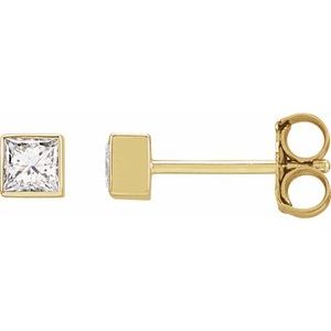 14K Yellow 5/8 CTW Lab-Grown Diamond Bezel-Set Earrings