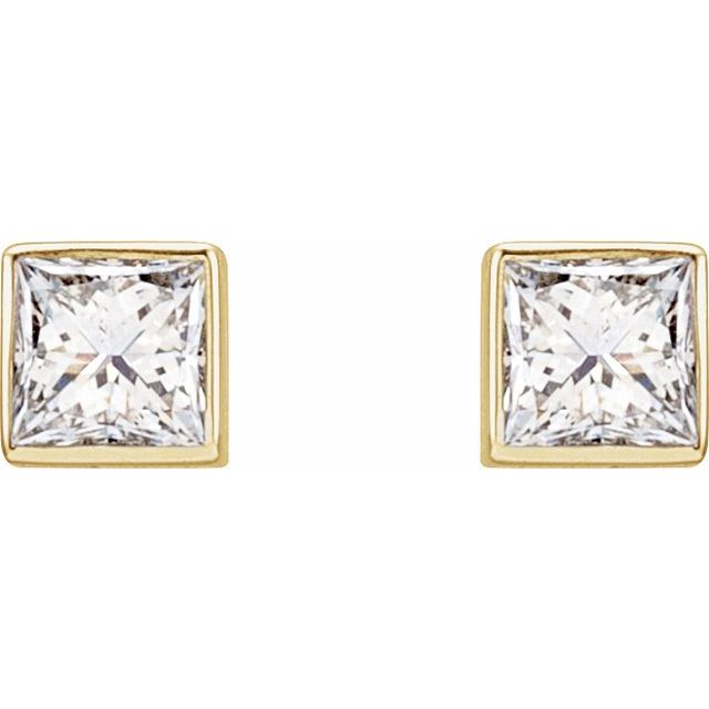14K Yellow 1/5 CTW Lab-Grown Diamond Bezel-Set Earrings