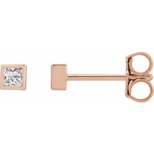 14K Rose 1/6 CTW Lab-Grown Diamond Bezel Earrings