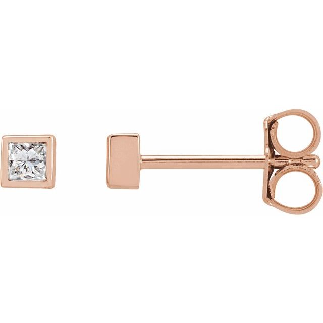 14K Rose 1/6 CTW Lab-Grown Diamond Bezel Earrings