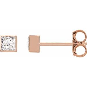 14K Rose 1/5 CTW Lab-Grown Diamond Bezel-Set Earrings