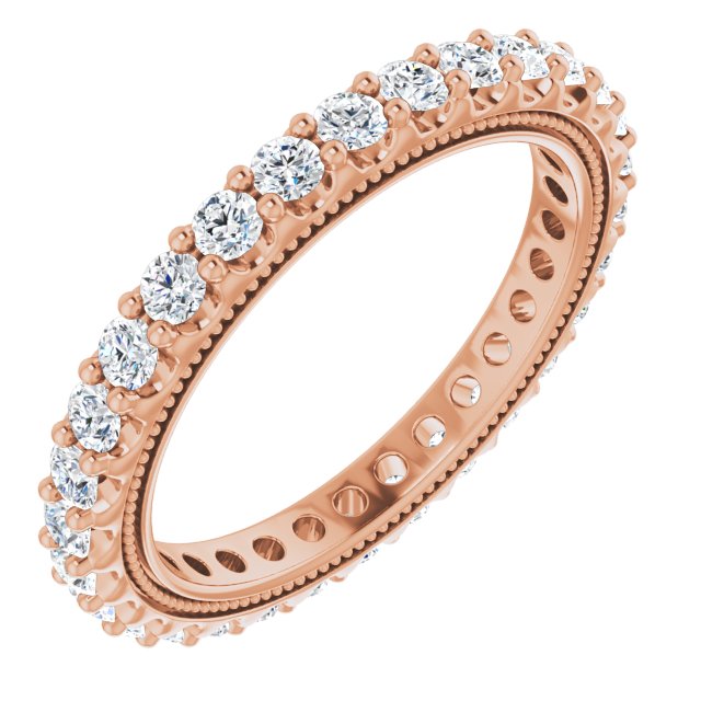 14K Rose 9/10 CTW Lab-Grown Diamond Eternity Band Size 5.5