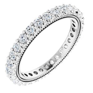 14K White 9/10 CTW Lab-Grown Diamond Eternity Band Size 5.5