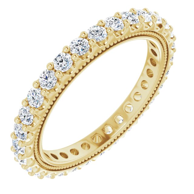 14K Yellow 9/10 CTW Lab-Grown Diamond Eternity Band Size 5.5