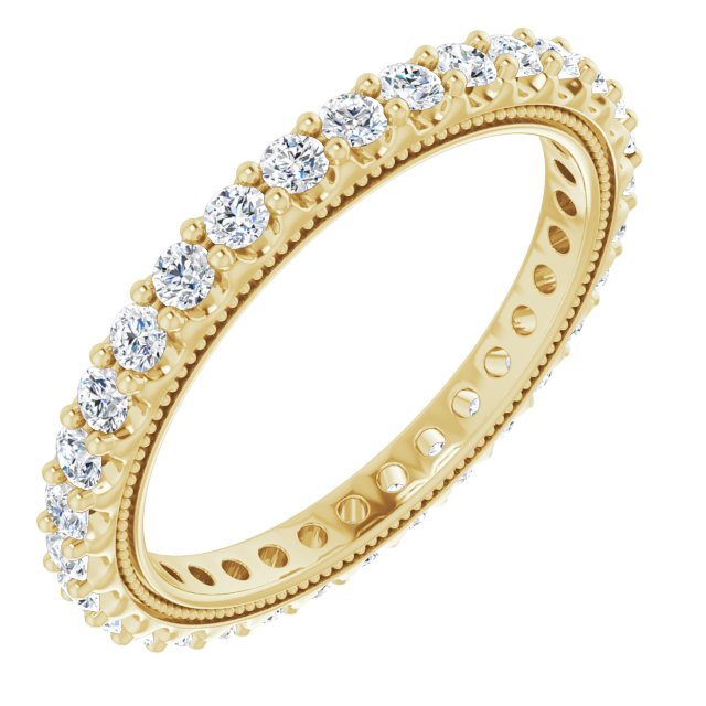 14K Yellow 1 CTW Lab-Grown Diamond Eternity Band Size 8