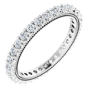 Platinum 1 CTW Lab-Grown Diamond Eternity Band Size 8
