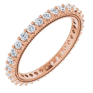 14K Rose 1 CTW Lab-Grown Diamond Eternity Band Size 8
