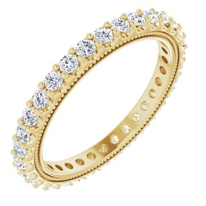 14K Yellow 1 CTW Lab-Grown Diamond Eternity Band Size 7.5