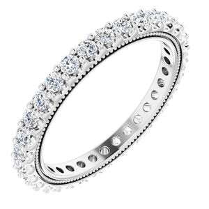 Platinum 1 CTW Lab-Grown Diamond Eternity Band Size 7.5