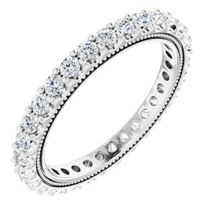 14K White 9/10 CTW Lab-Grown Diamond Eternity Band Size 6.5