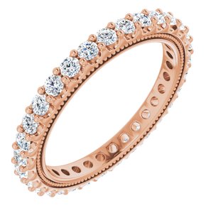 14K Rose 9/10 CTW Lab-Grown Diamond Eternity Band Size 6.5