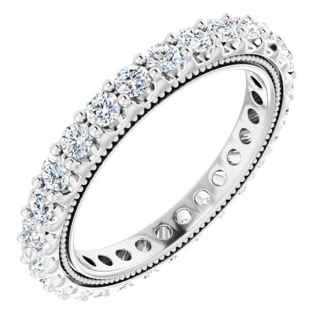 14K White 7/8 CTW Lab-Grown Diamond Eternity Band Size 4