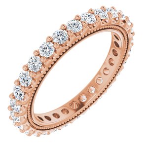 14K Rose 7/8 CTW Lab-Grown Diamond Eternity Band Size 4