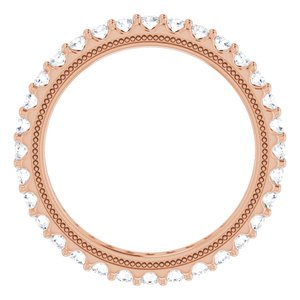 14K Rose 1 CTW Lab-Grown Diamond Eternity Band Size 7.5