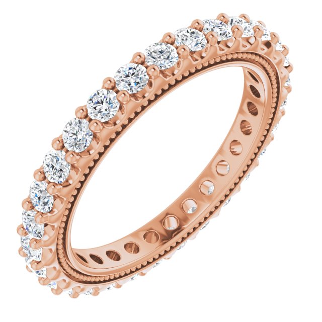 14K Rose 7/8 CTW Lab-Grown Diamond Eternity Band Size 5