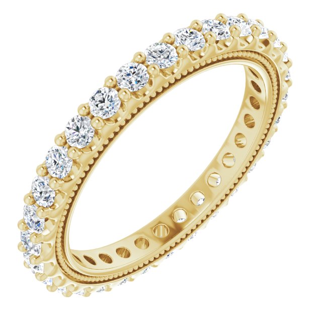 14K Yellow 9/10 CTW Lab-Grown Diamond Eternity Band Size 6