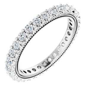 14K White 9/10 CTW Lab-Grown Diamond Eternity Band Size 6