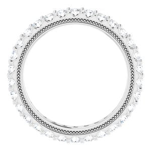 14K White 9/10 CTW Lab-Grown Diamond Eternity Band Size 6