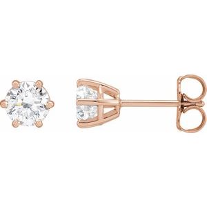 14K Rose 1 CTW Lab-Grown Diamond Earrings