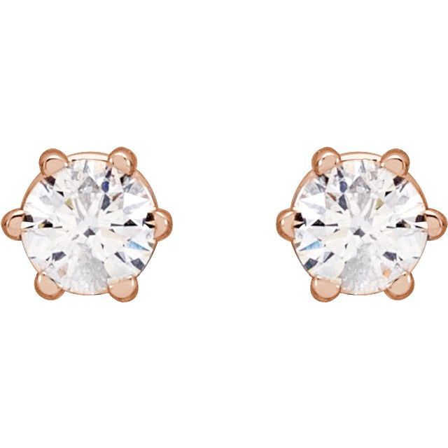 14K Rose 1/6 CTW Lab-Grown Diamond Earrings
