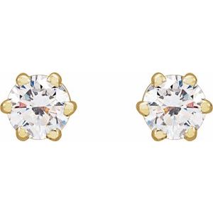 4K White 1/4 CTW Lab-Grown Diamond Earrings