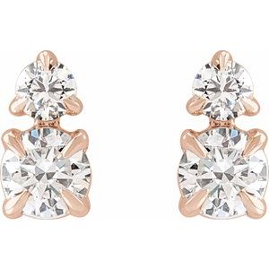 14K Rose 1/2 CTW Lab-Grown Diamond Earrings