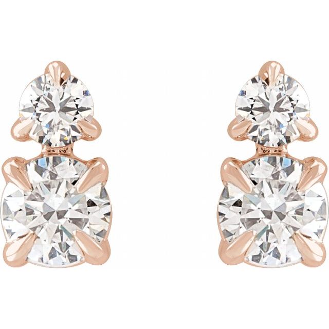 14K Rose 1/2 CTW Lab-Grown Diamond Earrings