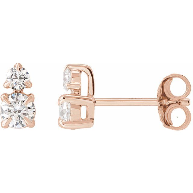 14K Rose 1/2 CTW Lab-Grown Diamond Earrings