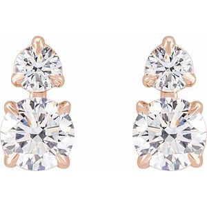 14K Rose 1 CTW Lab-Grown Diamond Earrings