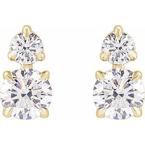 14K Yellow 1 CTW Lab-Grown Diamond Earrings