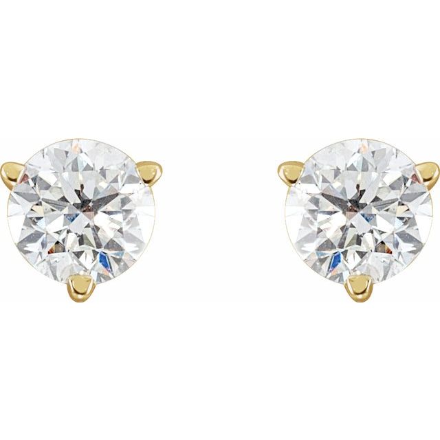 14K Yellow 3/4 CTW Lab-Grown Diamond Earrings