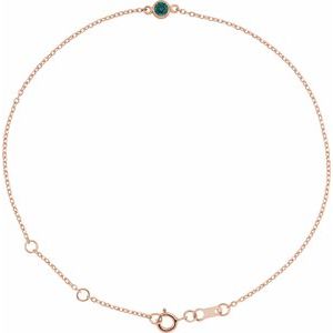 14K Rose Lab-Grown Alexandrite 6 1/2-7 1/2" Bracelet