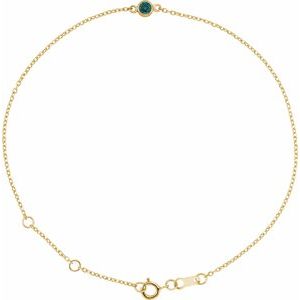 14K Yellow Lab-Grown Alexandrite 6 1/2-7 1/2" Bracelet
