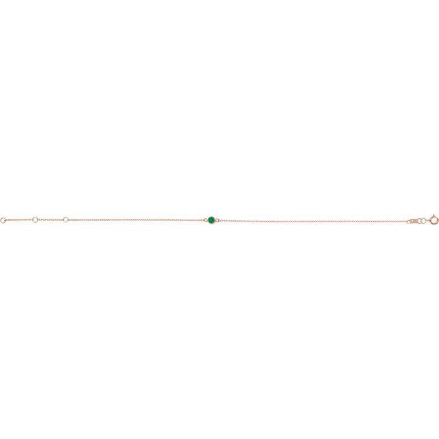 14K Rose Lab-Grown Emerald 6 1/2-7 1/2" Bracelet