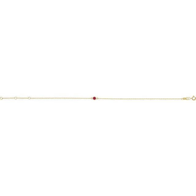 14K Yellow Lab-Grown Ruby 6 1/2-7 1/2" Bracelet