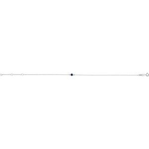Sterling Silver Lab-Grown Blue Sapphire Bezel-Set Solitaire 6 1/2-7 1/2" Bracelet