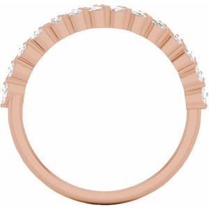 14K Rose 3/4 CTW Lab-Grown Diamond Double Row Anniversary Band