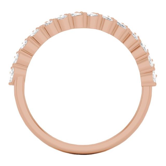 14K Rose 3/4 CTW Lab-Grown Diamond Double Row Anniversary Band