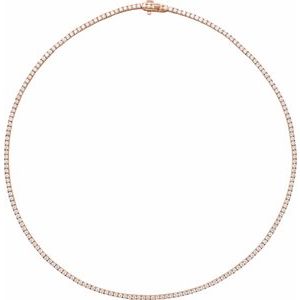 14K Rose 5 7/8 CTW Lab-Grown Diamond Line 16" Necklace
