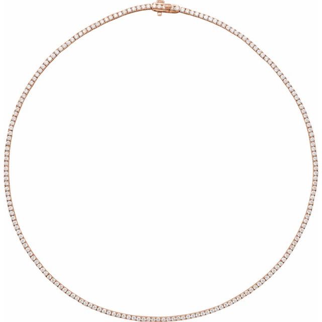 14K Rose 5 7/8 CTW Lab-Grown Diamond Line 16" Necklace