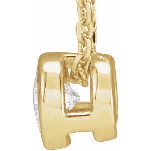 14K Yellow 1/10 CT Lab-Grown Diamond Bezel-Set 16-18" Necklace