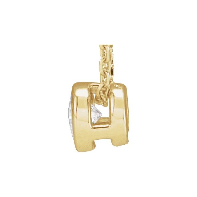 14K Yellow 1/10 CT Lab-Grown Diamond Bezel-Set 16-18" Necklace