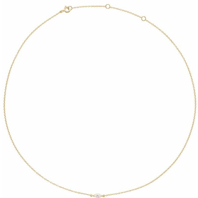 14K Yellow 1/4 CT Lab-Grown Diamond 16-18" Necklace