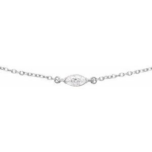 14K White 1/4 CT Lab-Grown Diamond 16-18" Necklace