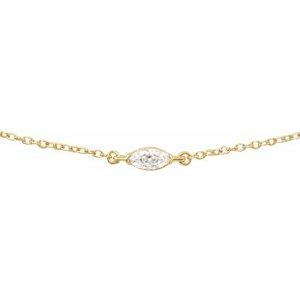 14K Yellow 1/4 CT Lab-Grown Diamond 16-18" Necklace
